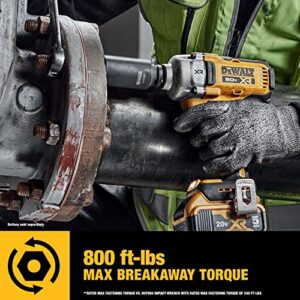 DEWALT 20V MAX Cordless Impact Wrench, 1/2" Hog Ring, Includes LED Work Light and Belt Clip, Bare Tool Only (DCF891B)