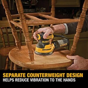 DEWALT 20V MAX Orbital Sander Kit, 5 inch, 3 amp, Corded, 12,000 OPM (DWE6421K)