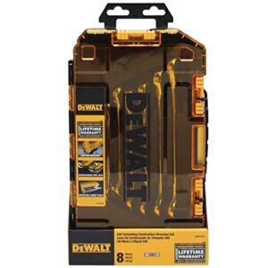 DEWALT Wrench Set, Combination Ratchet Wrench SAE, Direct Torque Technology, Lockable Case Included, 8 Piece (DWMT74733)