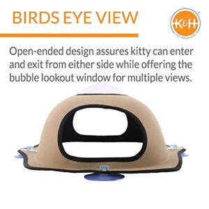 K&H Pet Products EZ Mount Window Bubble Pod Kitty Sill Window Sill Cat Bed Cat Perch, Cat Hammock with Lookout Bubble Window Tan 27 X 20 Inches