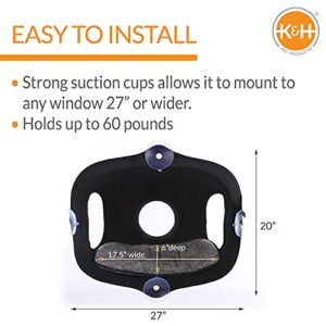 K&H Pet Products EZ Mount Window Bubble Pod Kitty Sill Window Sill Cat Bed Cat Perch, Cat Hammock with Lookout Bubble Window Tan 27 X 20 Inches