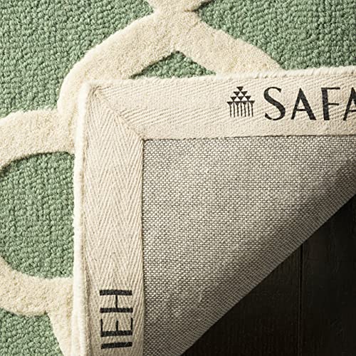 SAFAVIEH Cambridge Collection 8' x 10' Teal / Ivory CAM312T Handmade Moroccan Trellis Premium Wool Area Rug