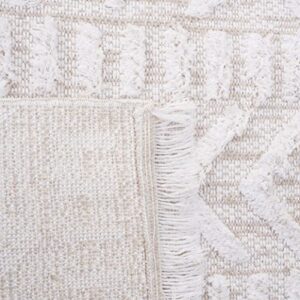 Safavieh Augustine Collection 6'4" x 6'4"Square Ivory/Beige AGT756A Moroccan Boho Rustic Fringe Area Rug