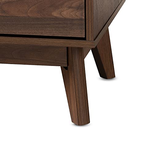 Baxton Studio Lena Mid-Century Modern Walnut Brown Finished 6-Drawer Wood Dresser