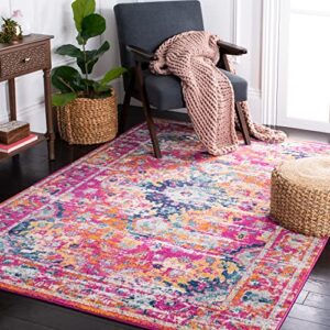 safavieh madison collection 9′ x 12′ fuchsia/gold mad154r boho chic medallion non-shedding area rug