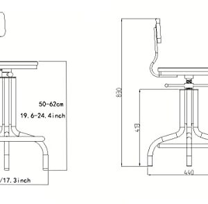 Lisuden Industrial Bar Stools with Backs, Industrial Farmhouse Bar Stools Swivel Stool Counter Kitchen Island with Stools Adjustable 20''-24'' Bar Stools Set of 2