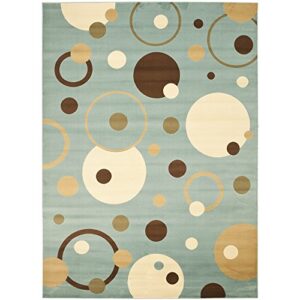 safavieh porcello collection 8′ x 11’2″ blue/multi prl6851 mid-century modern abstract non-shedding living room bedroom dining home office area rug