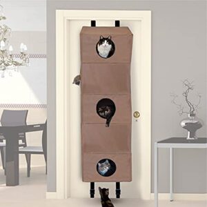 k&h pet products hangin’ cat condo door mounted cat furniture cat tree tan large 23 x 16 x 65 inches