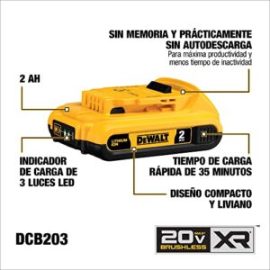 DEWALT 20V MAX Battery, Compact 2.0Ah Double Pack (DCB203-2)