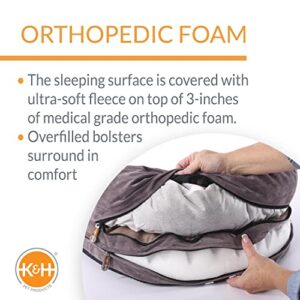 K&H Pet Products Ortho Bolster Sleeper Orthopedic Dog Bed Large Gray