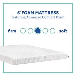 Sealy - Memory Foam Bed in a Box – 6 Inch, Low Profile, Medium Feel, Twin Size, CertiPur-US Certified, White