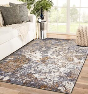 luxe weavers 6490 gray 8×10 abstract area rug – modern design, medium pile