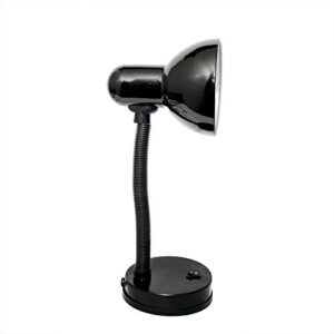 Simple Designs LD1003-BLK Basic Metal Flexible Hose Neck Desk Lamp, Black & Sylvania LED Light Bulb, 60W Equivalent A19, Efficient 8.5W, Medium Base, Frosted Finish, 800 Lumens