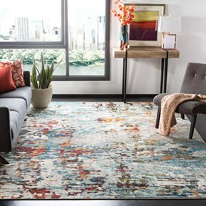safavieh madison collection 8′ x 10′ grey/blue mad471f modern abstract non-shedding living room bedroom dining home office area rug