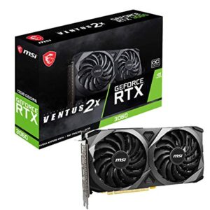 MSI Gaming GeForce RTX 3060 12GB 15 Gbps GDRR6 192-Bit HDMI/DP PCIe 4 Torx Twin Fan Ampere OC Graphics Card (Ventus 2X 12G OC)