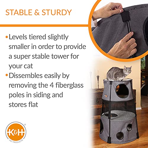K&H PET PRODUCTS Kitty Tower Classy Gray 22 X 30 Inches