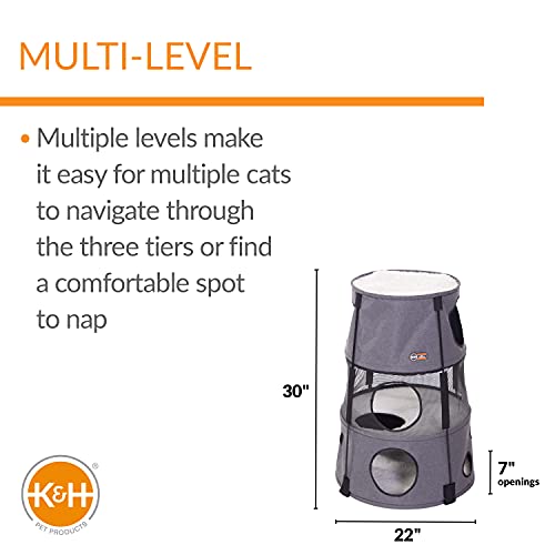 K&H PET PRODUCTS Kitty Tower Classy Gray 22 X 30 Inches