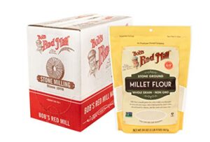 bob’s red mill stone ground whole grain, millet flour, 20 ounce (pack of 4)