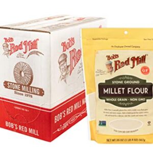 Bob's Red Mill Stone Ground Whole Grain, Millet Flour, 20 Ounce (Pack of 4)