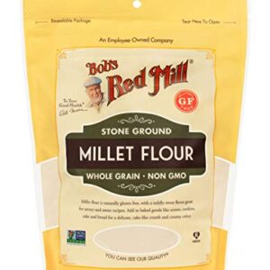 Bob's Red Mill Stone Ground Whole Grain, Millet Flour, 20 Ounce (Pack of 4)
