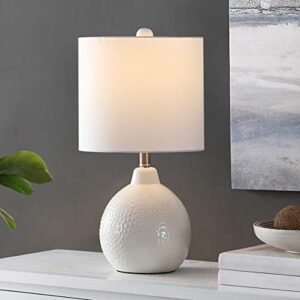 safavieh lighting collection memphis modern contemporary ivory ceramic 20-inch bedroom living room home office desk nightstand table lamp (led bulb included)