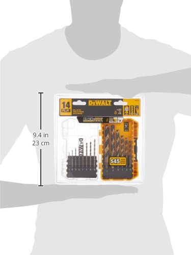 DEWALT Drill Bit Set, Black and Gold, 14-Piece (DWA1184)