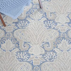 SAFAVIEH Micro-Loop Collection 5' x 8' Blue/Ivory MLP539M Handmade Premium Wool Area Rug