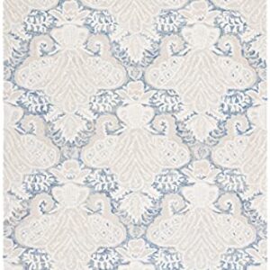 SAFAVIEH Micro-Loop Collection 5' x 8' Blue/Ivory MLP539M Handmade Premium Wool Area Rug