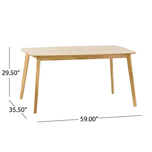 Christopher Knight Home Nyala Wood Dining Table, Natural Oak Finish