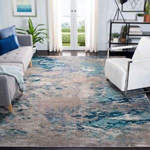 safavieh madison collection 8′ x 10′ blue/grey mad440m modern boho abstract non-shedding living room bedroom dining home office area rug
