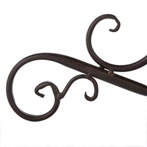 Safavieh Outdoor Collection Orian Rustic Brown Victorian Scroll Iron Garden Patio Backyard Charming Bird Bath PAT5023C