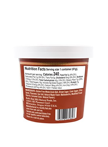 Bob's Red Mill Gluten Free Oatmeal Cup, Maple Brown Sugar, 2.15 Ounce (Pack of 8)