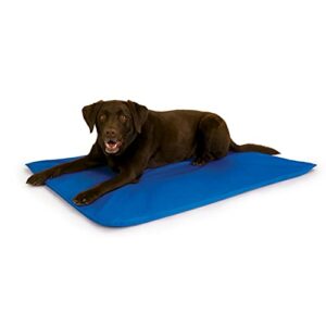 k&h pet products cool bed iii dog cooling mat, cooling dog beds for large dogs, dog cooling mat for dog carrier, outdoor dog bed cooling pad for dog, pet cooling mat – blue large 32 x 44 inches