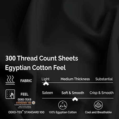 Superior EC300SHSL Sheet Set, Twin, Black