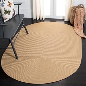 safavieh braided collection 8′ x 10′ oval beige / tan brd315d handmade country cottage reversible area rug