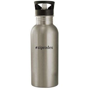 Knick Knack Gifts #zipcodes - 20oz Stainless Steel Water Bottle, Silver