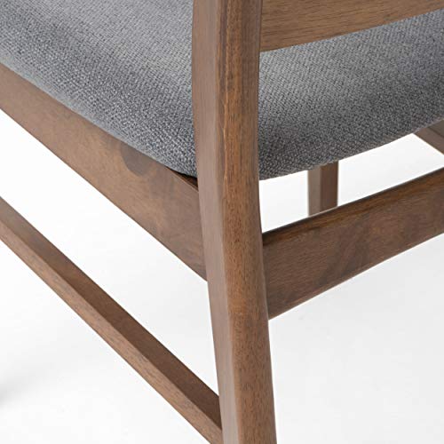 Christopher Knight Home Frances Mid-Century Modern Dining Chairs (Set of 4), Dark Gray, Walnut