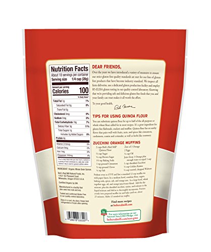 Bob's Red Mill Organic Quinoa Flour, 18-ounce (Pack of 4)