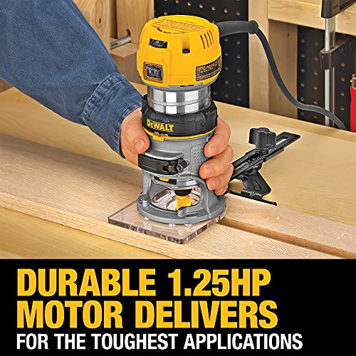 DEWALT Router, Fixed Base, Variable Speed, 1-1/4-HP Max Torque (DWP611) , Yellow