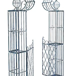 Safavieh PAT5012C Outdoor Collection Beatrix Victorian Antique Arbor, Mossy Blue