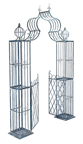 Safavieh PAT5012C Outdoor Collection Beatrix Victorian Antique Arbor, Mossy Blue