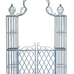 Safavieh PAT5012C Outdoor Collection Beatrix Victorian Antique Arbor, Mossy Blue