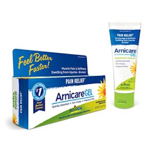 boiron arnicare gel for relief of joint pain, muscle pain, muscle soreness, and swelling from bruises or injury – non-greasy and fragrance-free – 2.6 oz (horizontal)