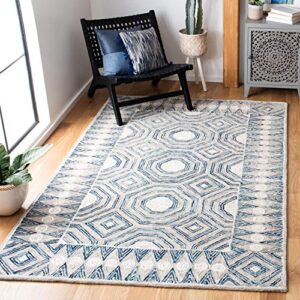 safavieh micro-loop collection 5′ x 8′ ivory/blue mlp639a handmade premium wool area rug