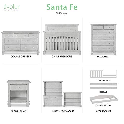 Evolur Cheyenne and Santa Fe Double Dresser, Antique Mist