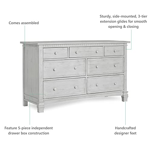 Evolur Cheyenne and Santa Fe Double Dresser, Antique Mist