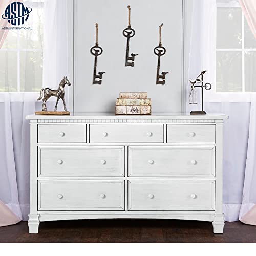 Evolur Cheyenne and Santa Fe Double Dresser, Antique Mist