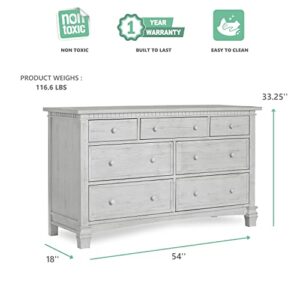 Evolur Cheyenne and Santa Fe Double Dresser, Antique Mist