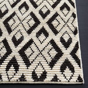 Safavieh Tibetan Collection 8' x 10' Ivory/Black TIB606A Hand-Knotted Modern Wool Area Rug