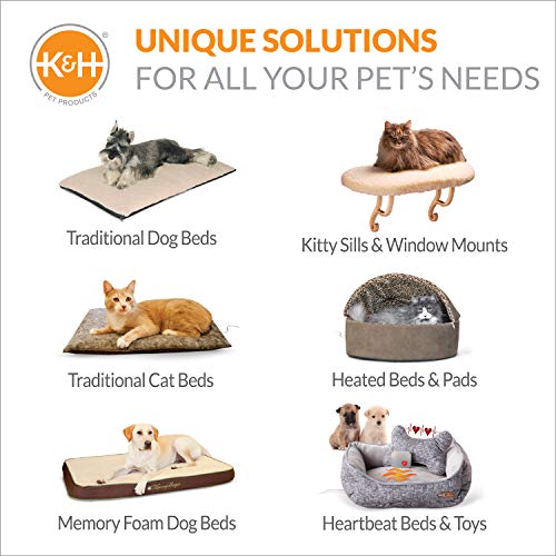 K&H Pet Products Extreme Weather Outdoor Kitty Pad, Heated, For Indoor and Outdoor Use Tan Petite 9 X 12 Inches 25W